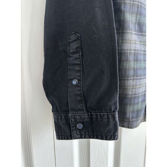 NWT Buffalo David Bitton Western Shirt Mens L Denim Black Gray Snap Button - Picture 5 of 11